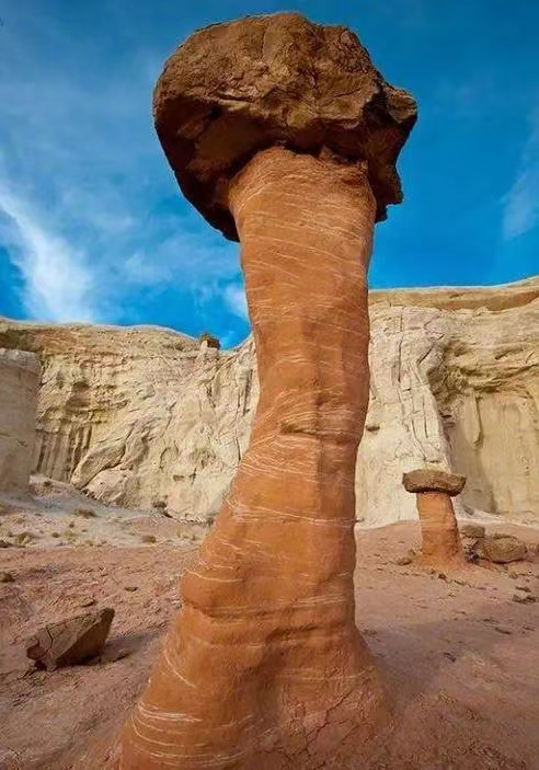 风蚀作用形成的蘑菇岩